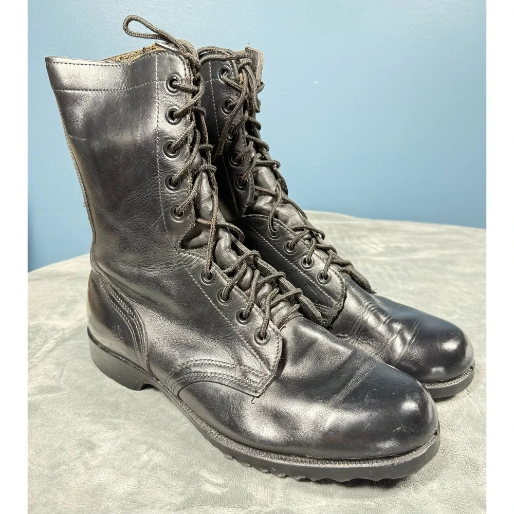 Ro Search Combat Boots Mens 11.5 Wide Black Leather Military Lace Up